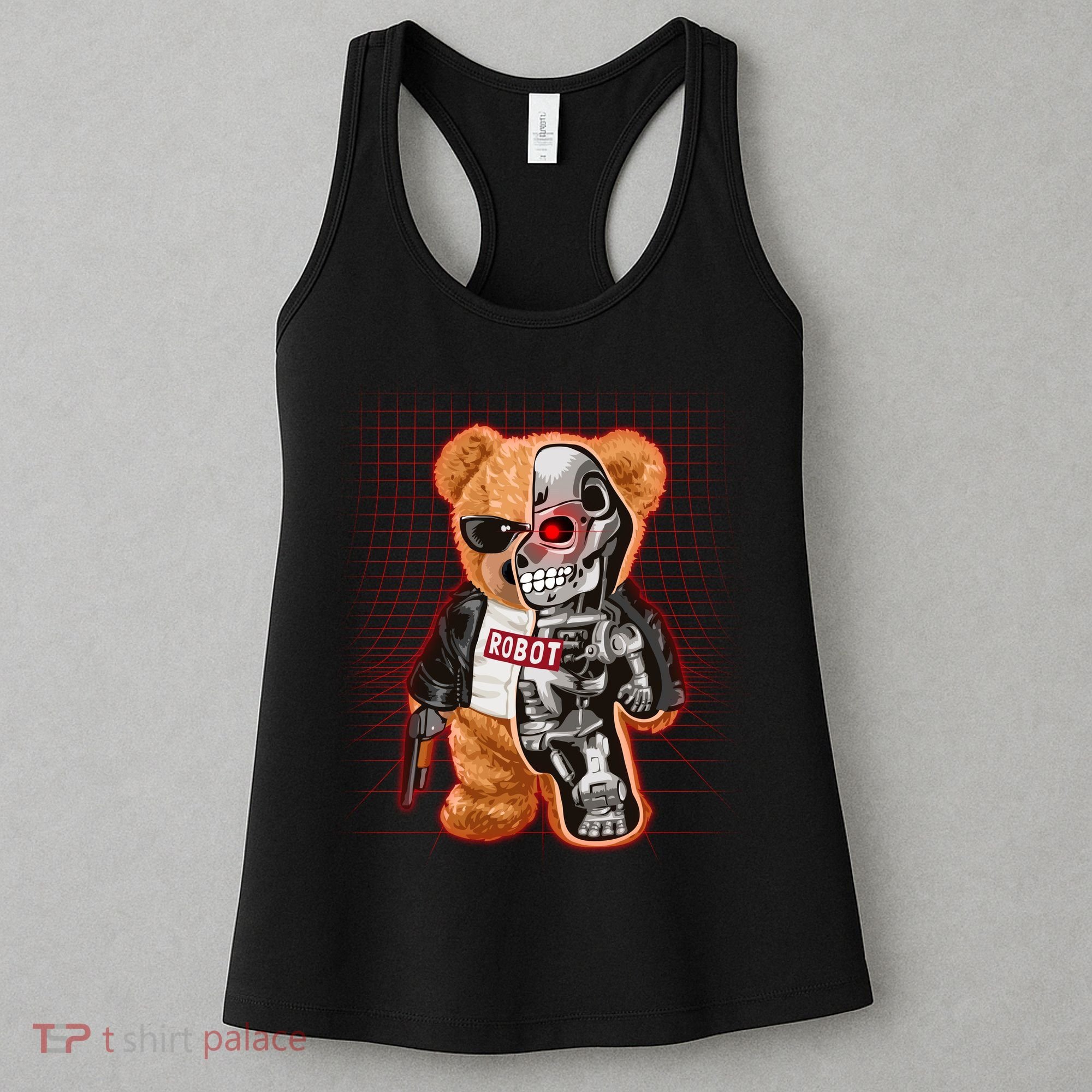 Funny Robot Terminator Teddy Bear Women's Tank Top