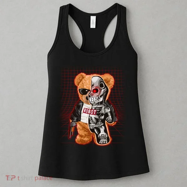 Funny Robot Terminator Teddy Bear Women's Tank Top