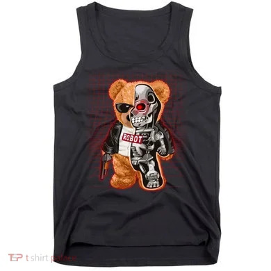 Funny Robot Terminator Teddy Bear Tank Top