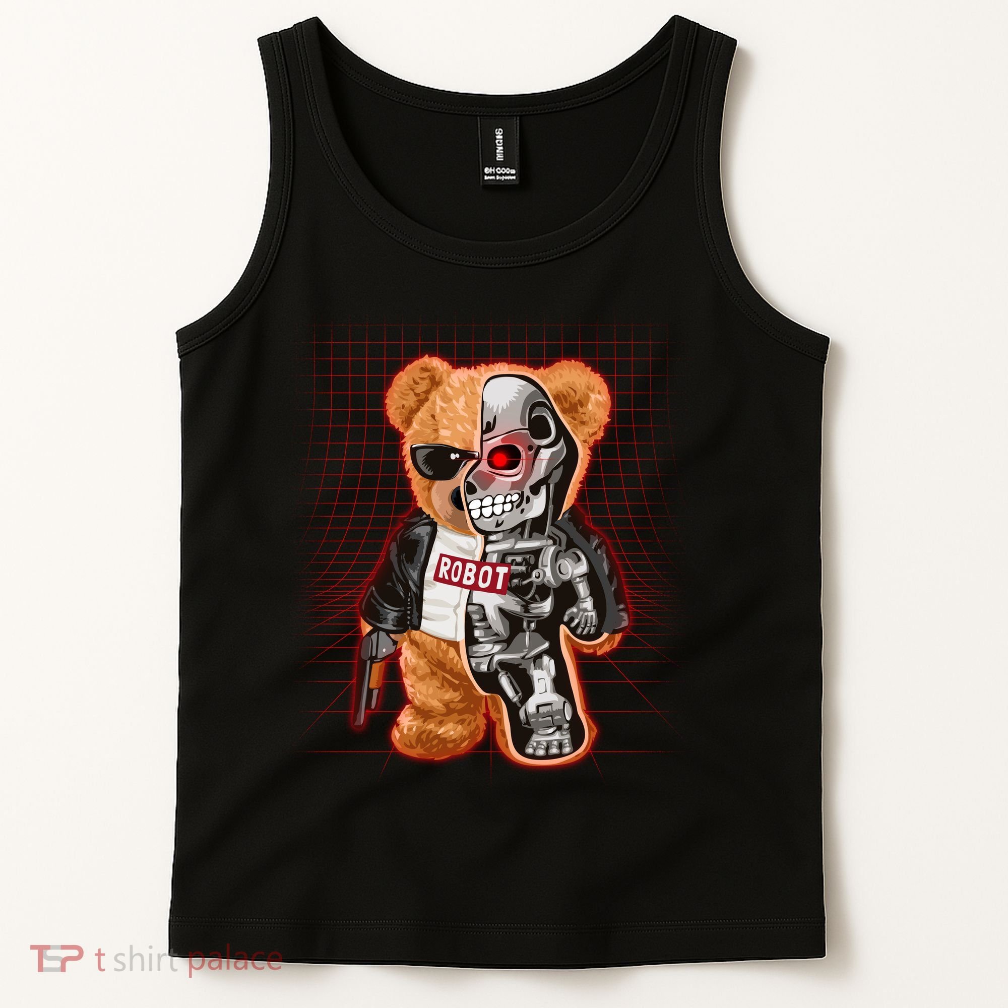Funny Robot Terminator Teddy Bear Tank Top
