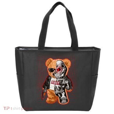 Funny Robot Terminator Teddy Bear Tote Bag