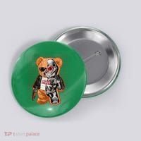 Funny Robot Terminator Teddy Bear Button thumb 0