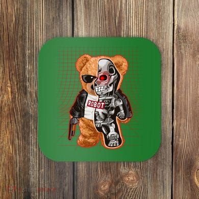 Funny Robot Terminator Teddy Bear Coaster