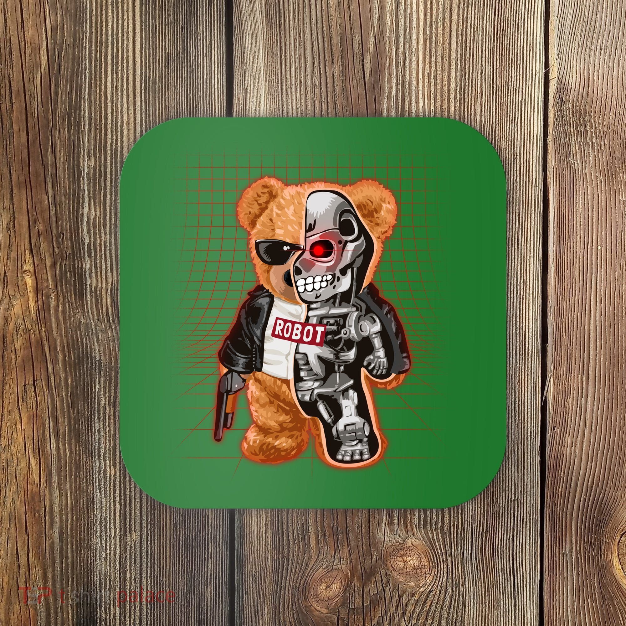 Funny Robot Terminator Teddy Bear Coaster