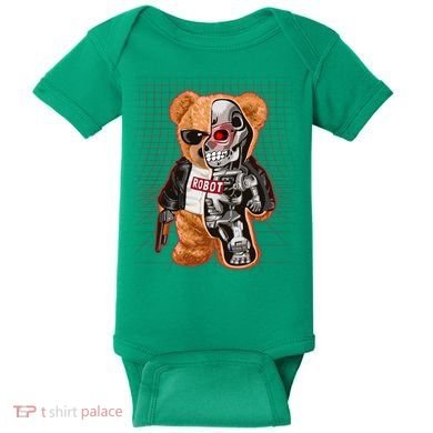 Funny Robot Terminator Teddy Bear Baby Bodysuit