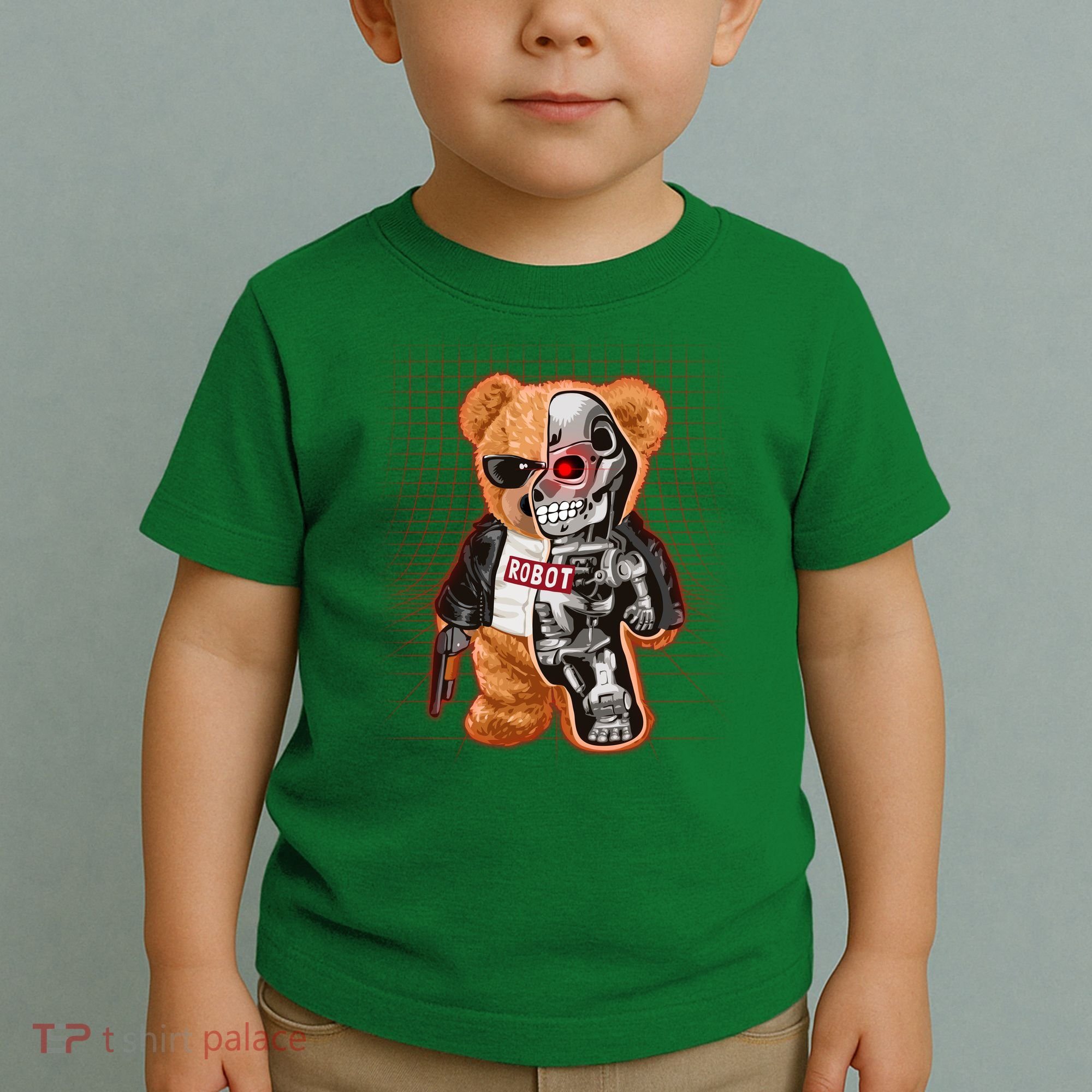 Funny Robot Terminator Teddy Bear Toddler T-Shirt