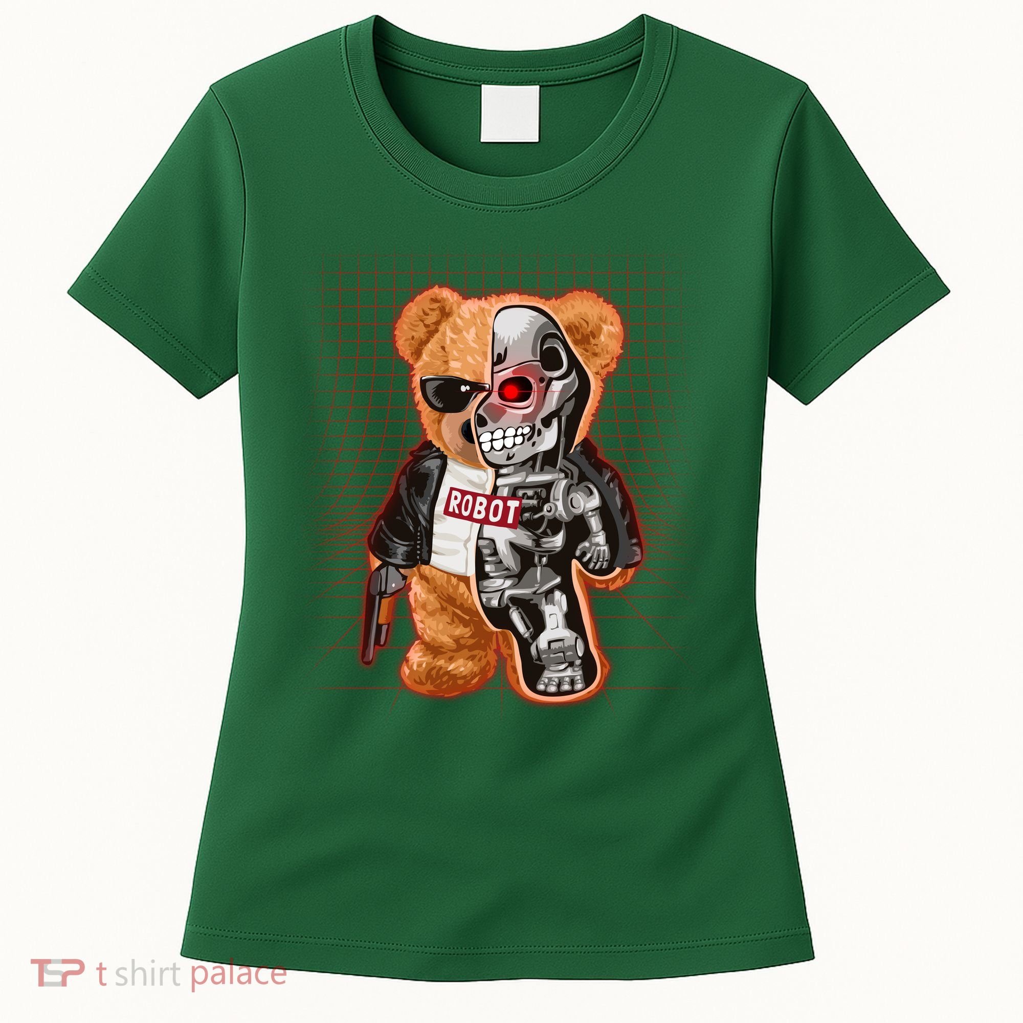 Funny Robot Terminator Teddy Bear Women's T-Shirt