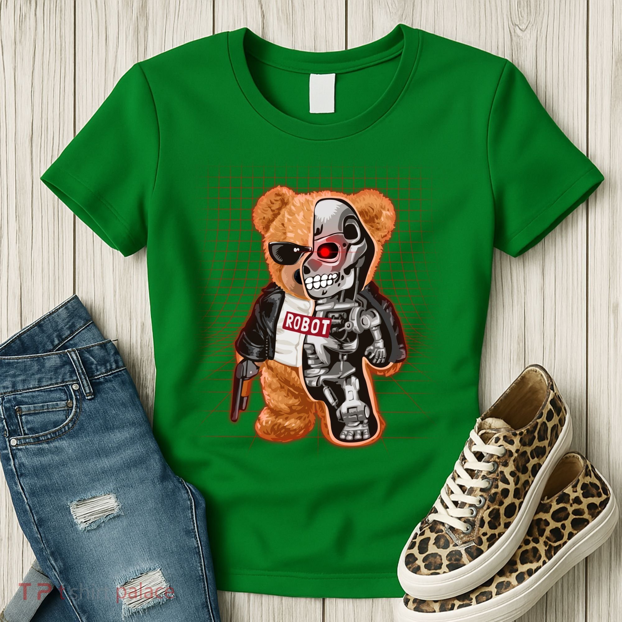 Funny Robot Terminator Teddy Bear Women's T-Shirt