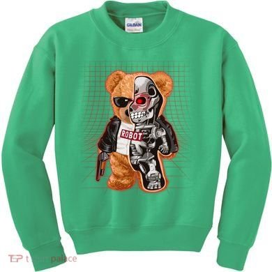 Funny Robot Terminator Teddy Bear Kids Sweatshirt