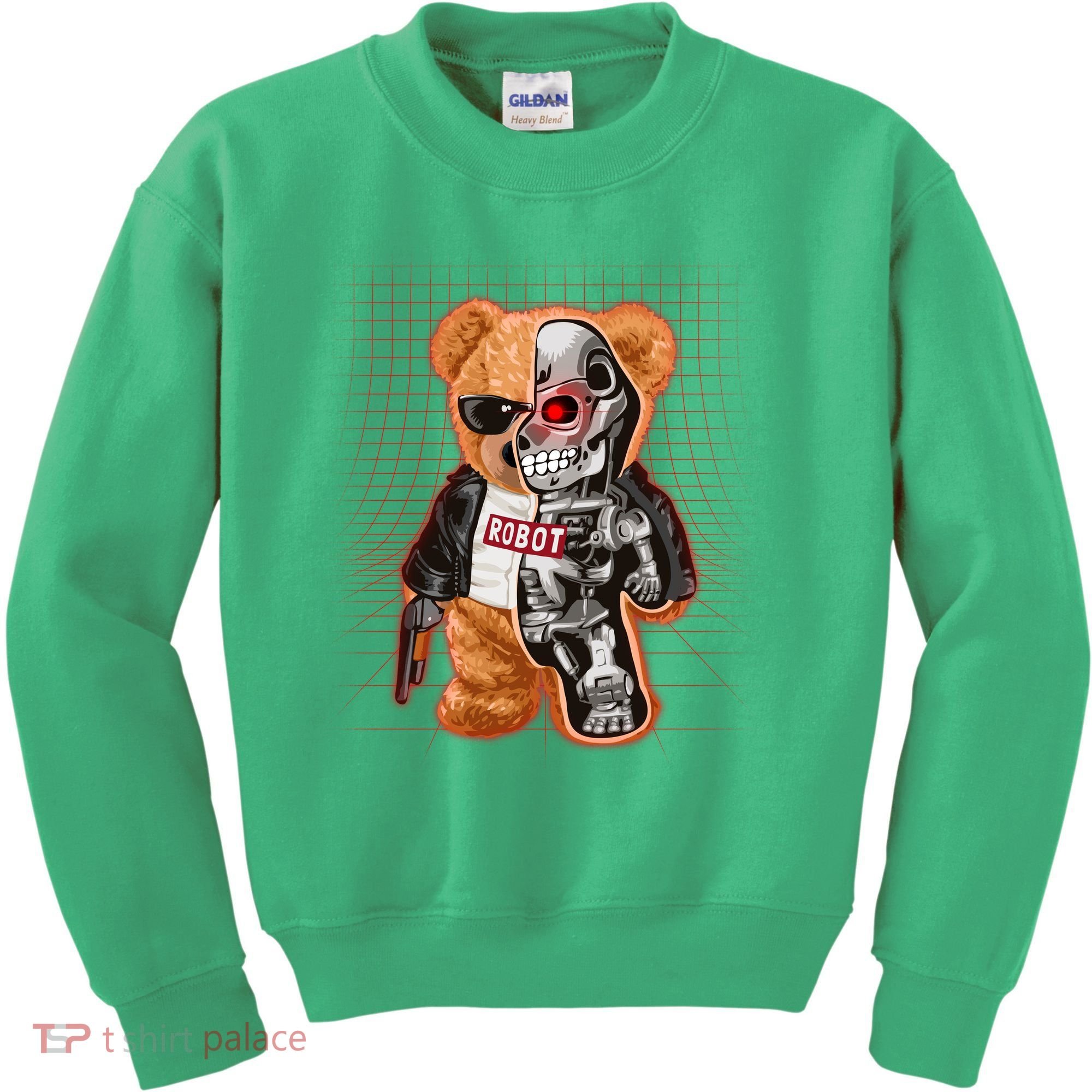 Funny Robot Terminator Teddy Bear Kids Sweatshirt