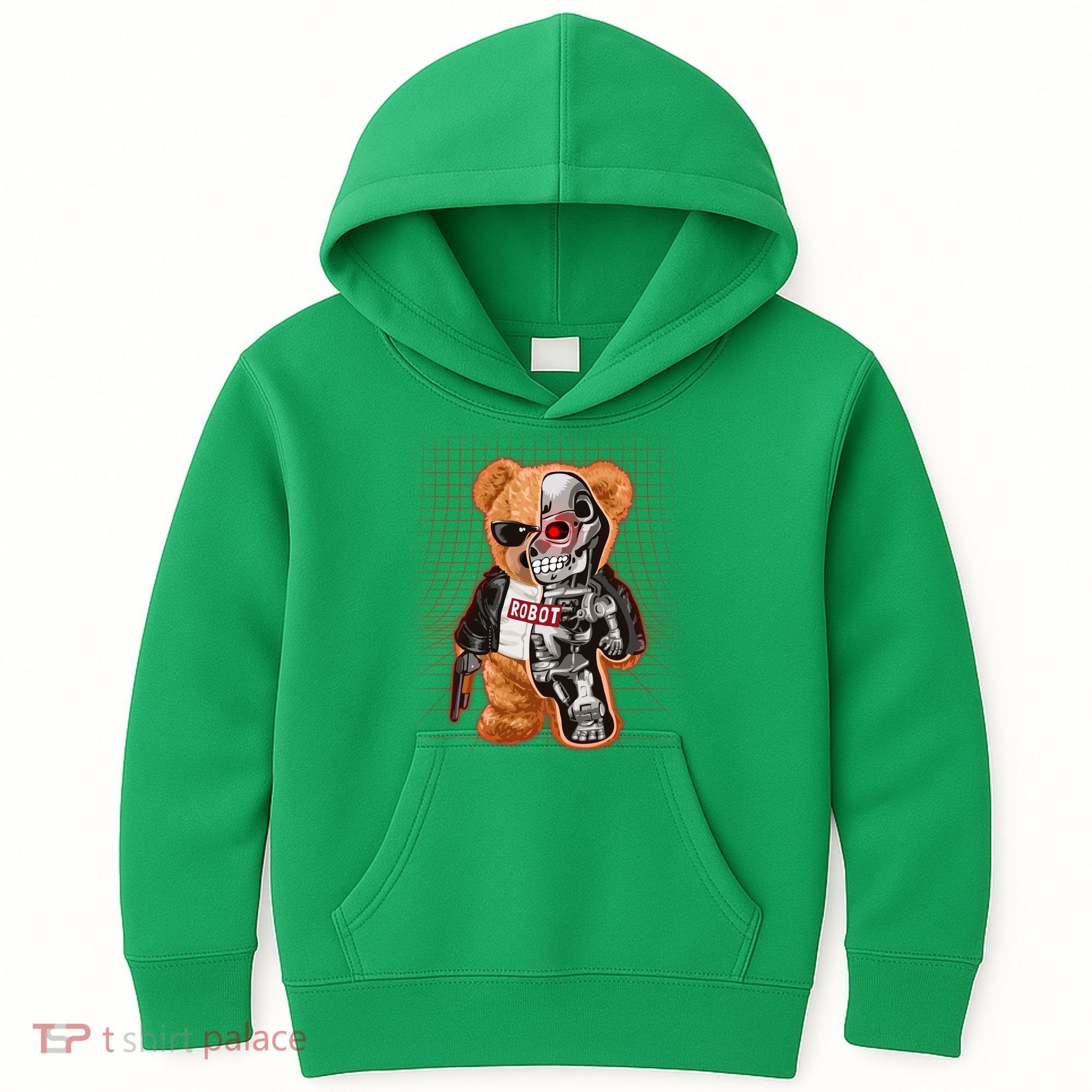 Funny Robot Terminator Teddy Bear Kids Hoodie