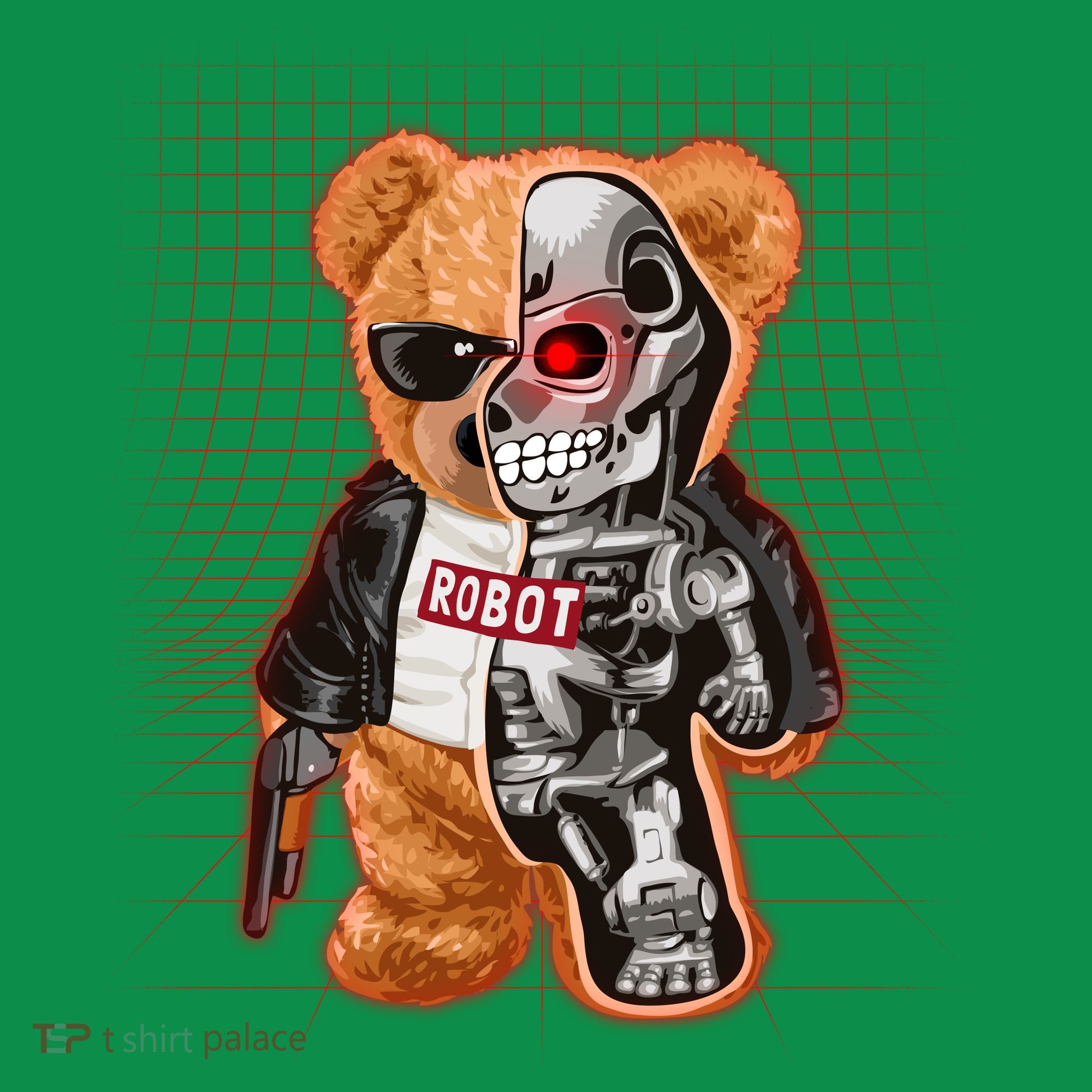Funny Robot Terminator Teddy Bear Kids Hoodie