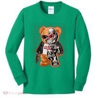 Funny Robot Terminator Teddy Bear Kids Long Sleeve Shirt thumb 0