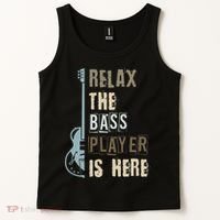 Funny Relax The Bass Player Is Here Bass Guitar Tank Top thumb 2