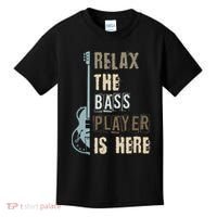 Funny Relax The Bass Player Is Here Bass Guitar Kids T-Shirt thumb 0
