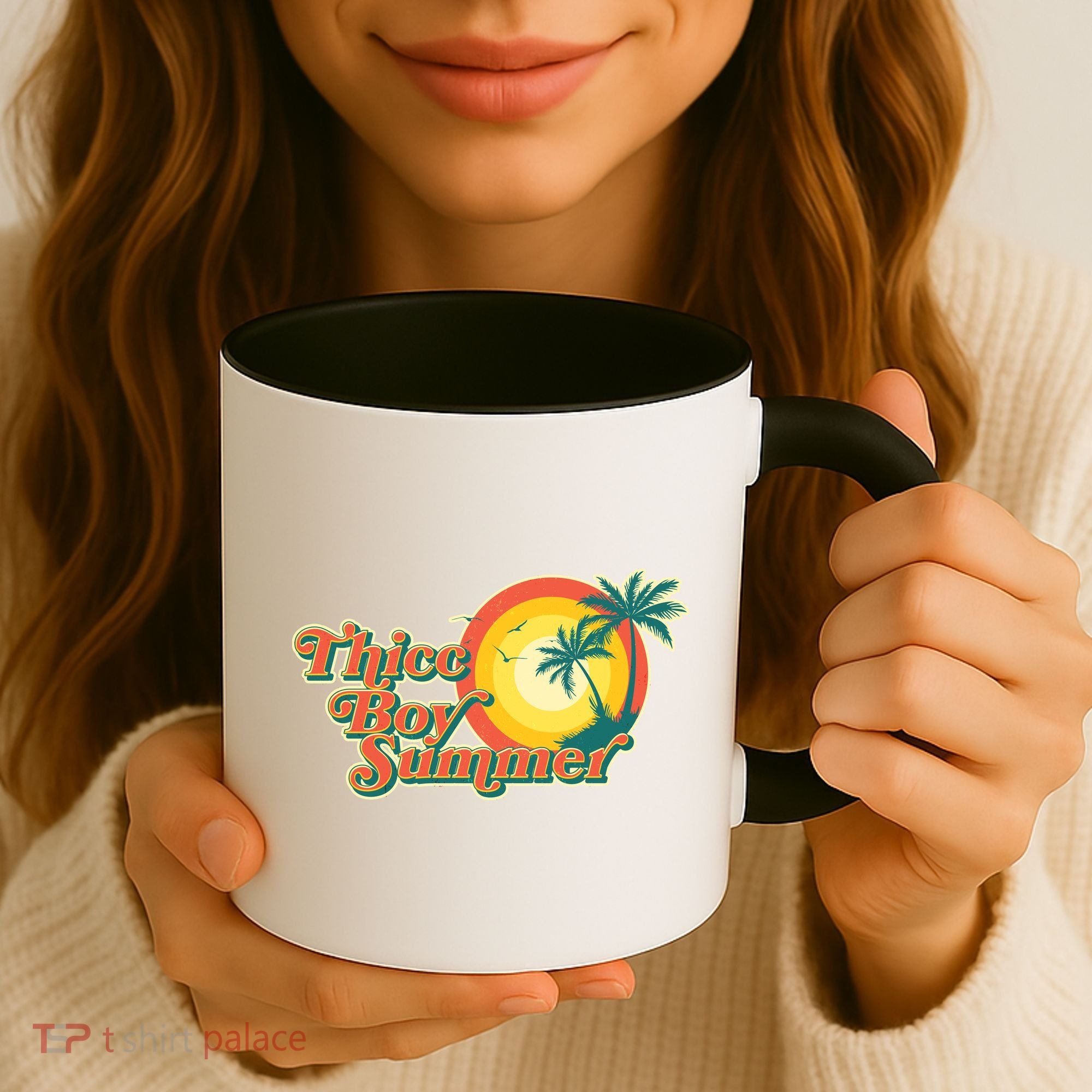 Funny Retro Thicc Boy Summer Coffee Mug