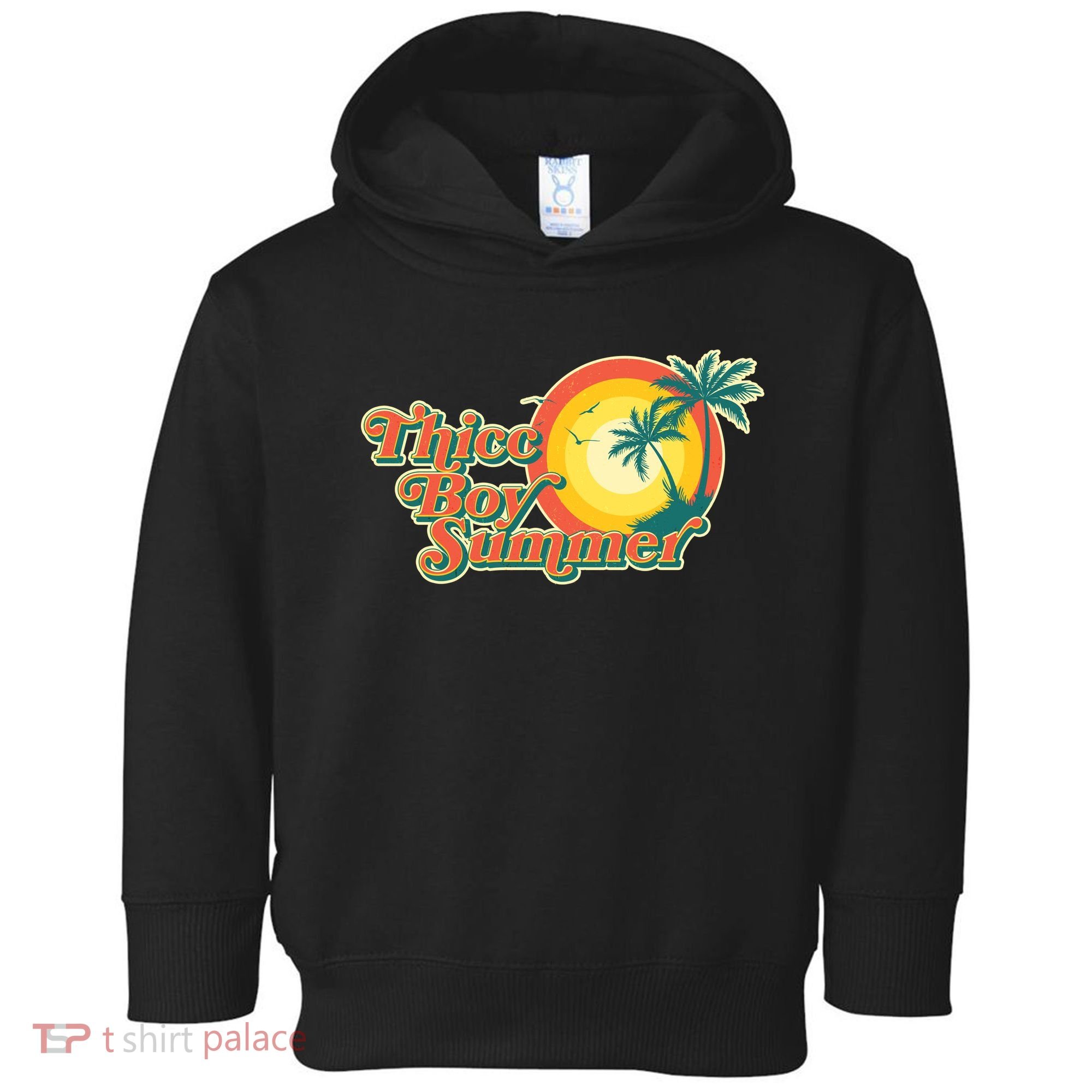 Funny Retro Thicc Boy Summer Toddler Hoodie