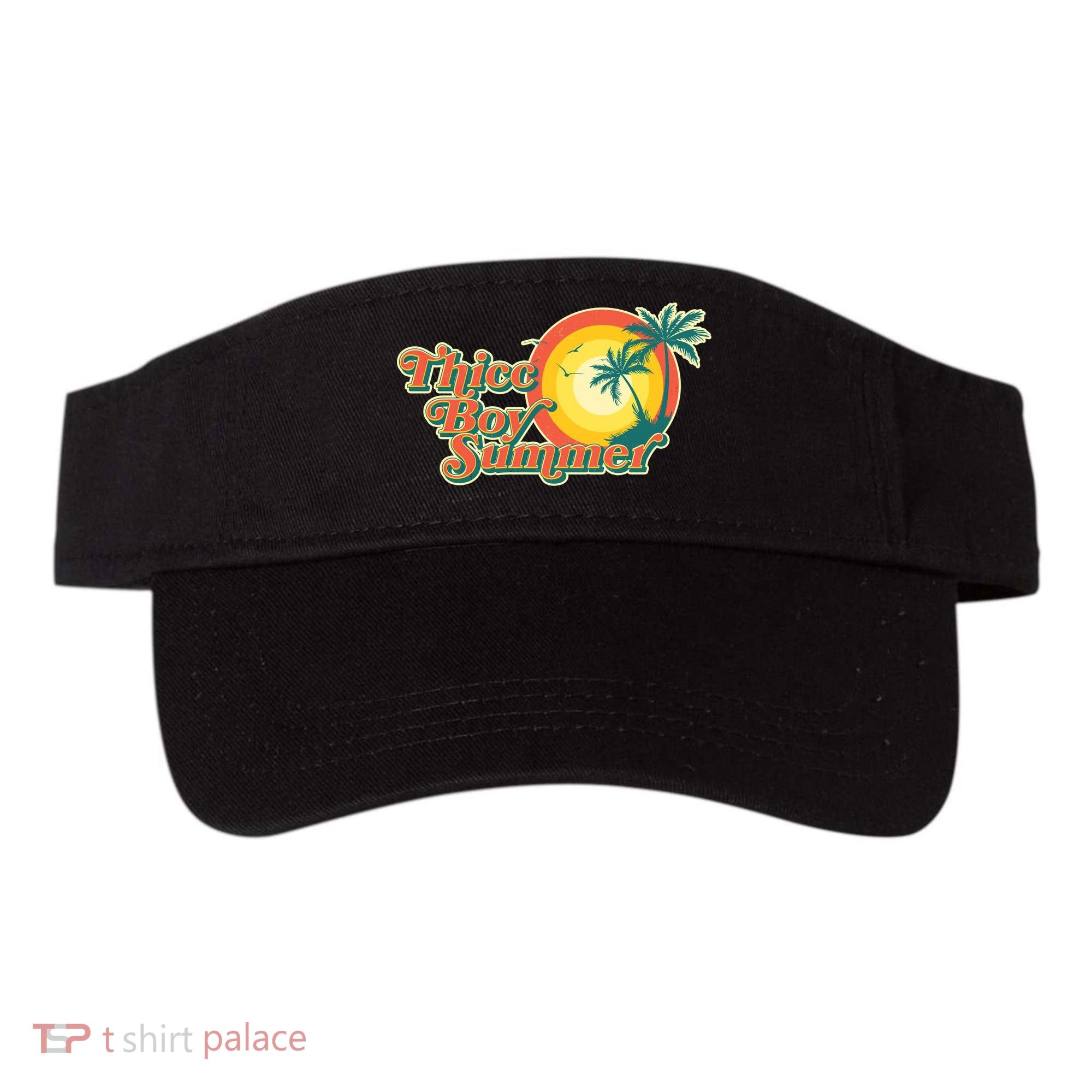 Funny Retro Thicc Boy Summer Visor