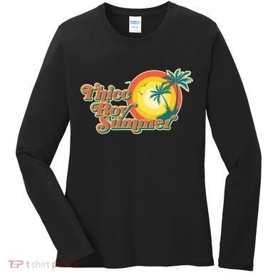 Funny Retro Thicc Boy Summer Women's Long Sleeve Shirt