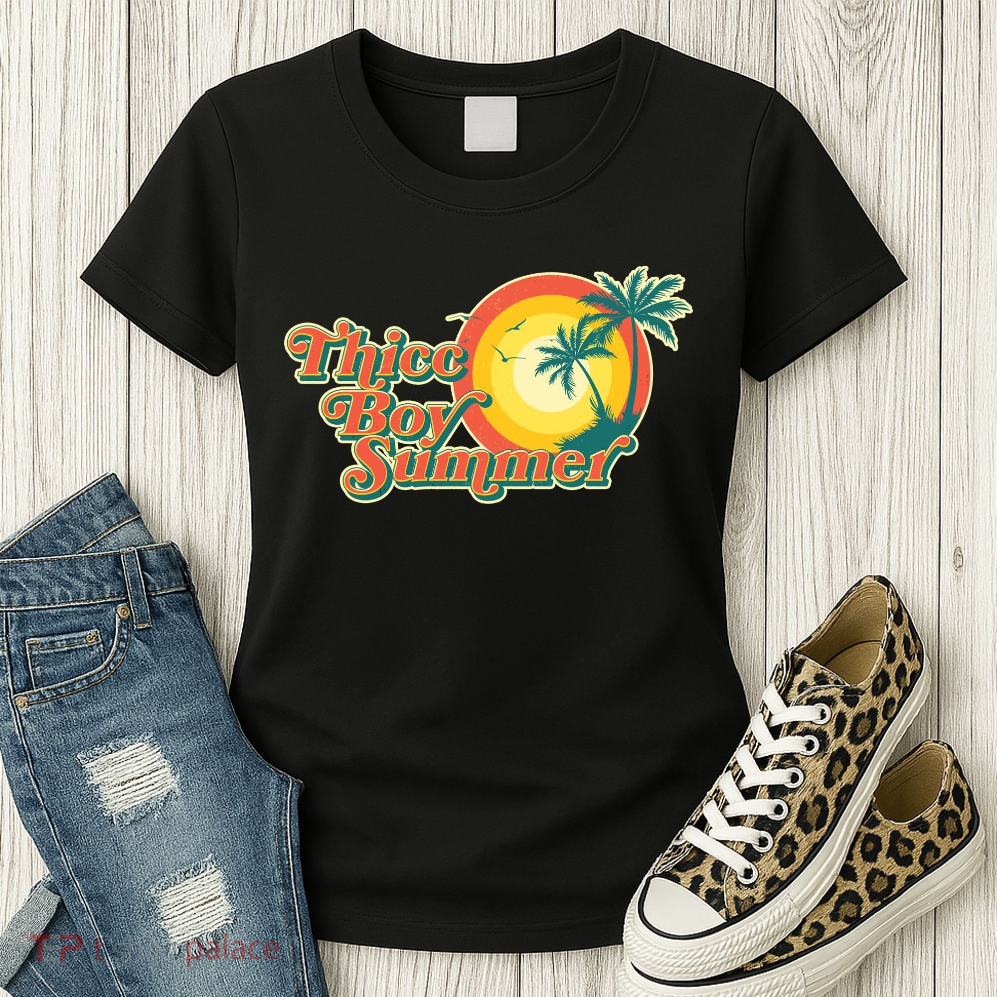 Funny Retro Thicc Boy Summer Women's T-Shirt