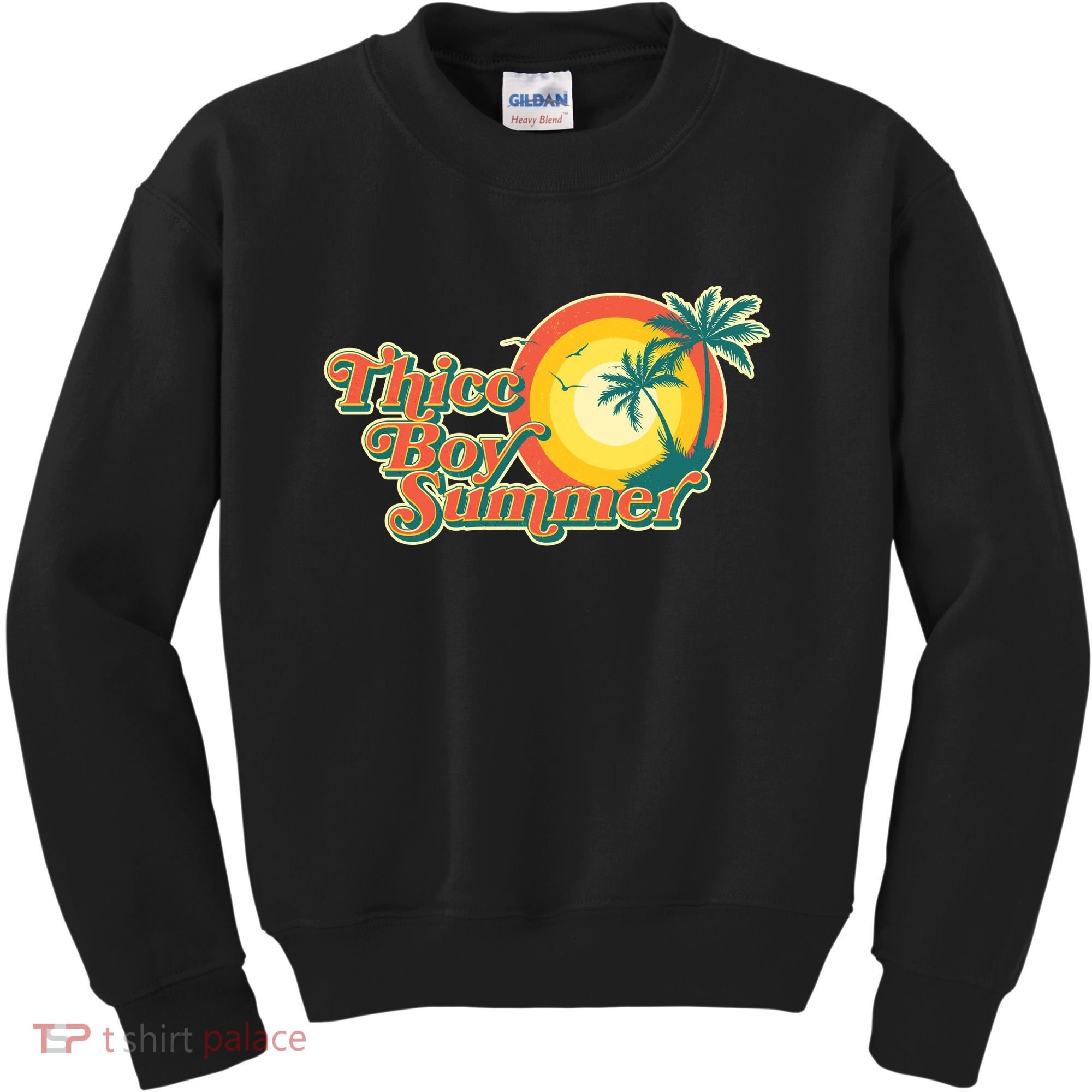 Funny Retro Thicc Boy Summer Kids Sweatshirt