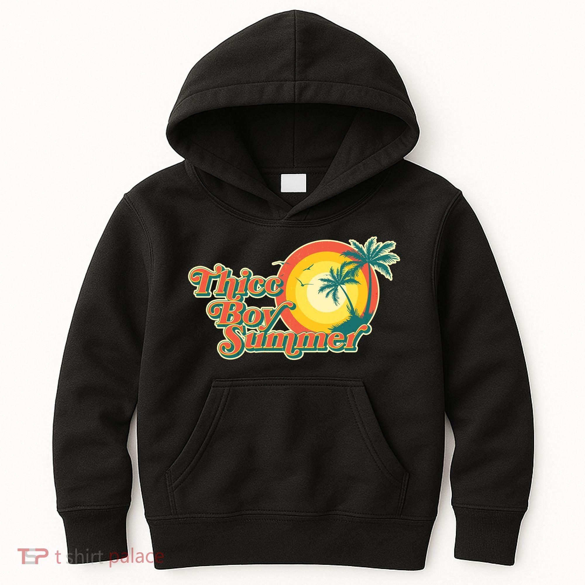 Funny Retro Thicc Boy Summer Kids Hoodie
