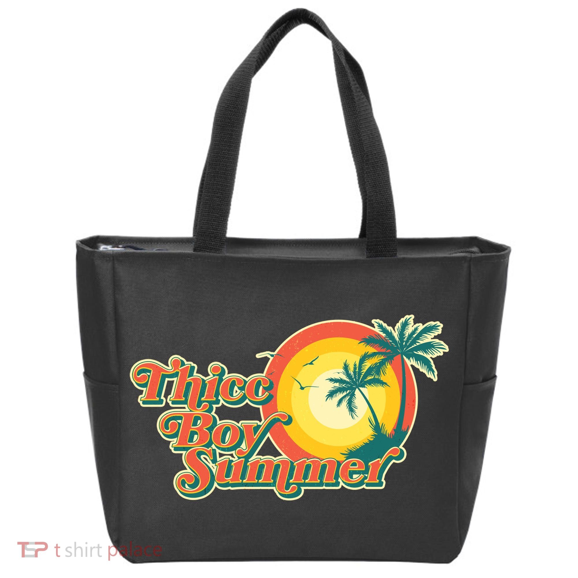 Funny Retro Thicc Boy Summer Tote Bag