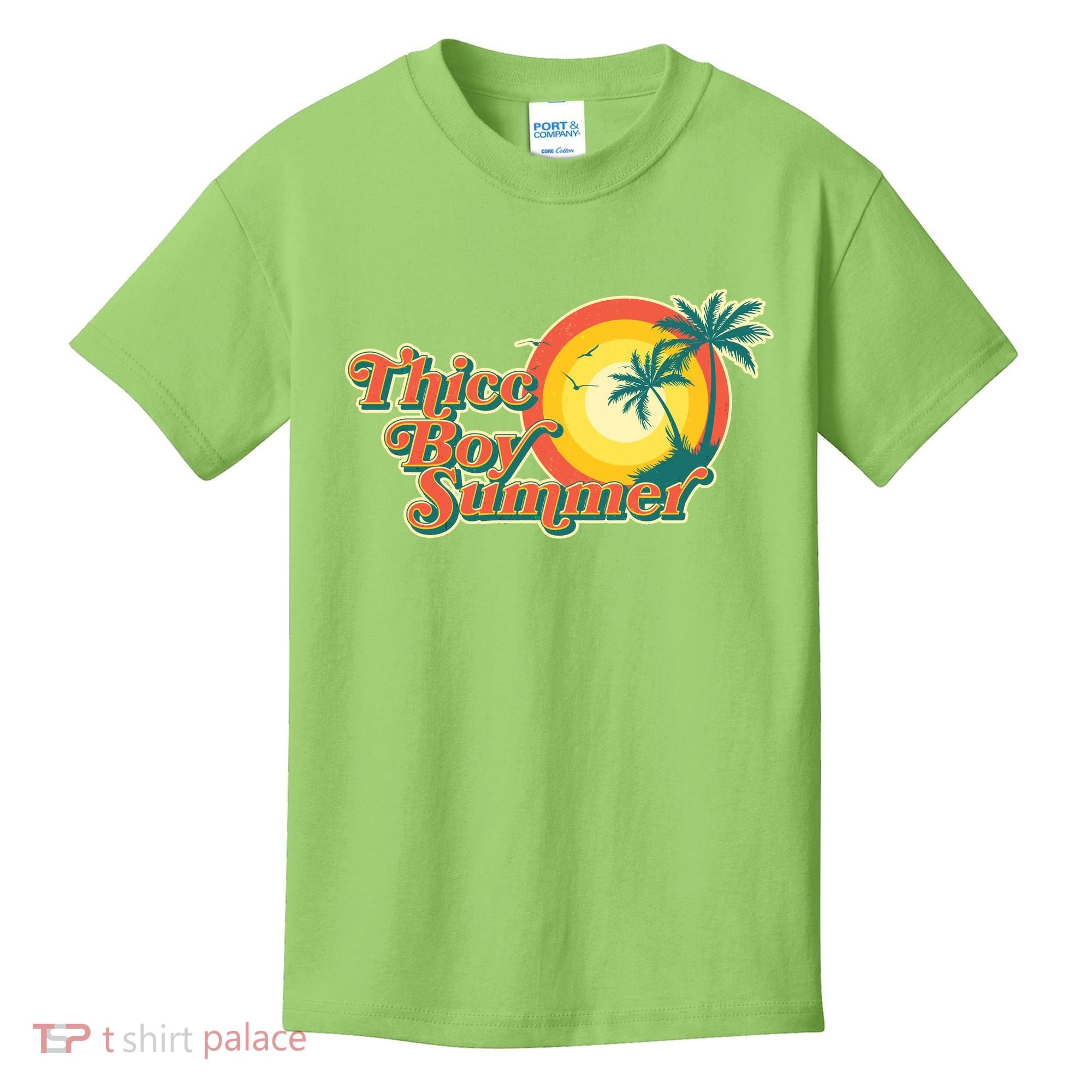 Funny Retro Thicc Boy Summer Kids T-Shirt