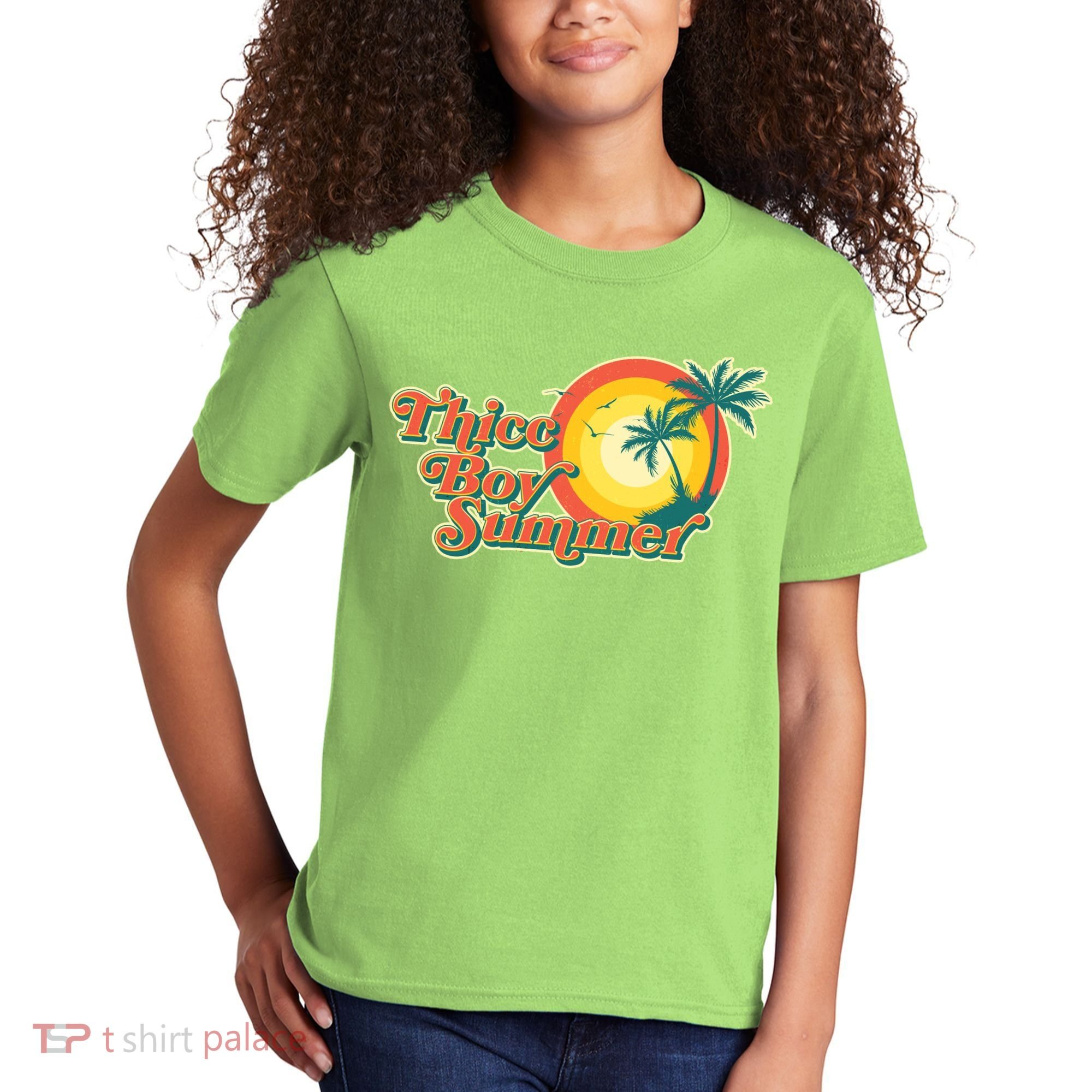 Funny Retro Thicc Boy Summer Kids T-Shirt