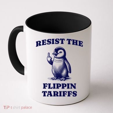 Funny Resist The Flippin Tariffs Heard Island Penguin Coffee Mug