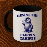 Funny Resist The Flippin Tariffs Heard Island Penguin Coffee Mug thumb 2