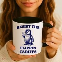 Funny Resist The Flippin Tariffs Heard Island Penguin Coffee Mug thumb 3