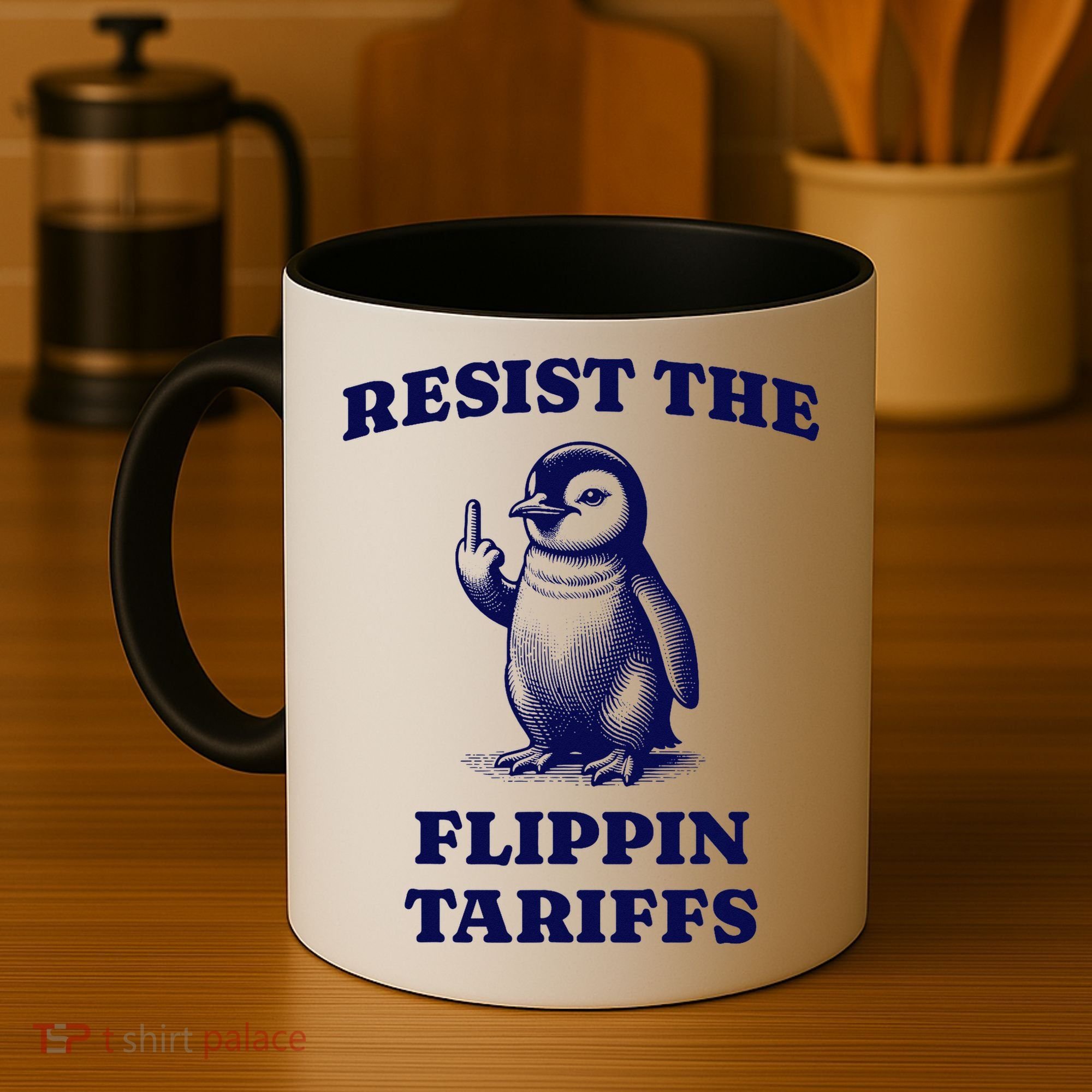 Funny Resist The Flippin Tariffs Heard Island Penguin Coffee Mug