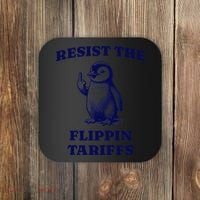 Funny Resist The Flippin Tariffs Heard Island Penguin Coaster thumb 0