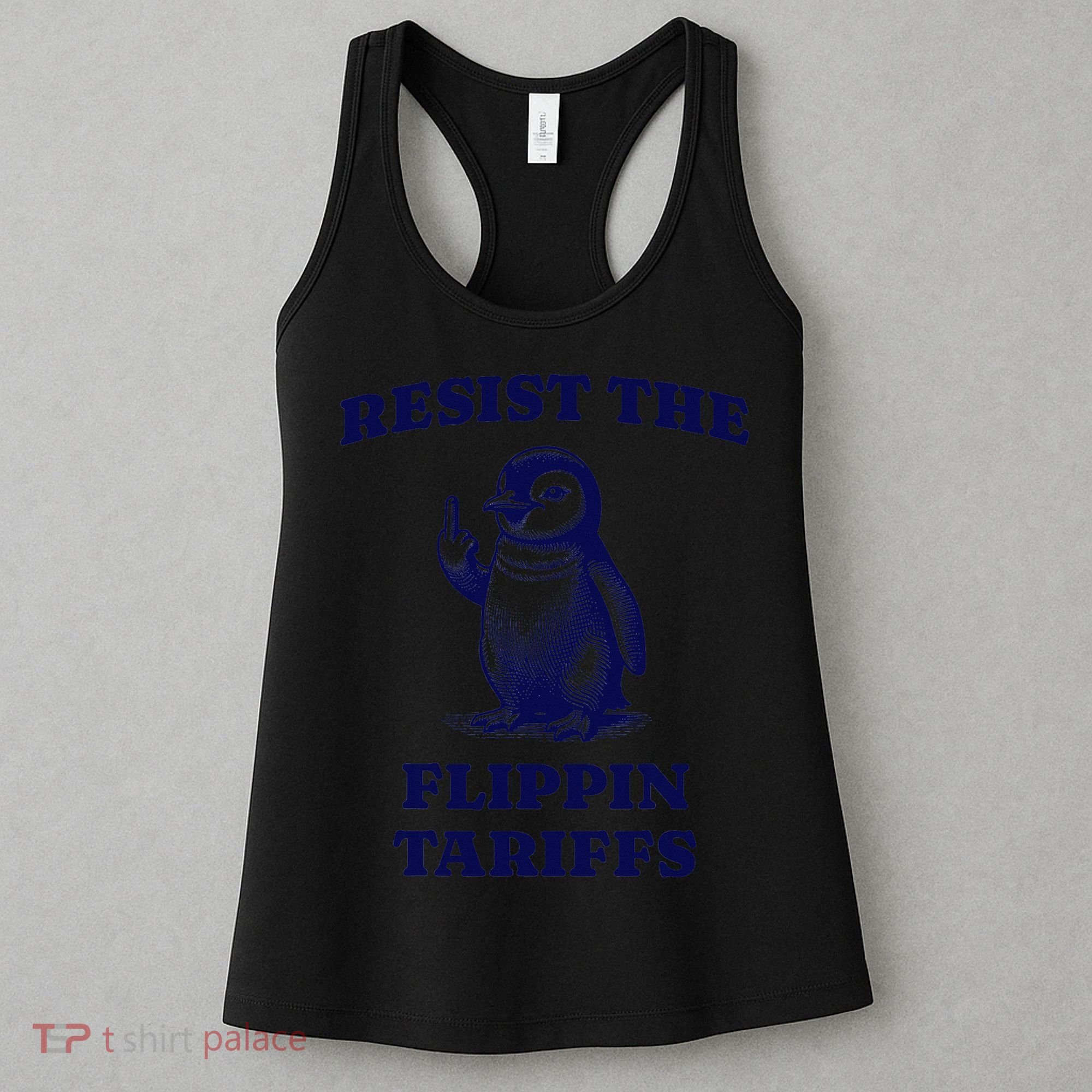 Funny Resist The Flippin Tariffs Heard Island Penguin Women's Tank Top