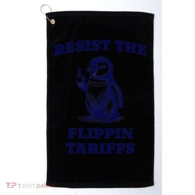Funny Resist The Flippin Tariffs Heard Island Penguin Golf Towel