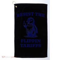 Funny Resist The Flippin Tariffs Heard Island Penguin Golf Towel thumb 0