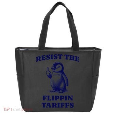 Funny Resist The Flippin Tariffs Heard Island Penguin Tote Bag