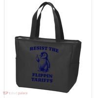 Funny Resist The Flippin Tariffs Heard Island Penguin Tote Bag thumb 3