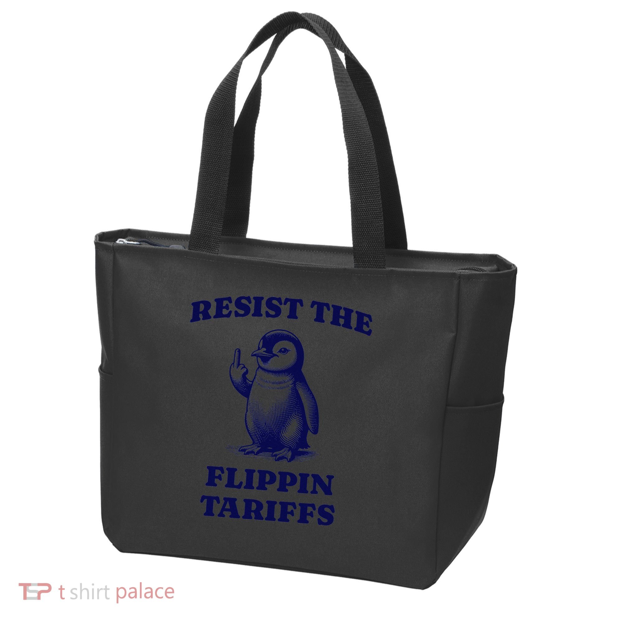 Funny Resist The Flippin Tariffs Heard Island Penguin Tote Bag