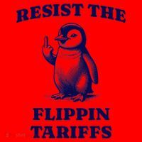 Funny Resist The Flippin Tariffs Heard Island Penguin Santa Hat thumb 1