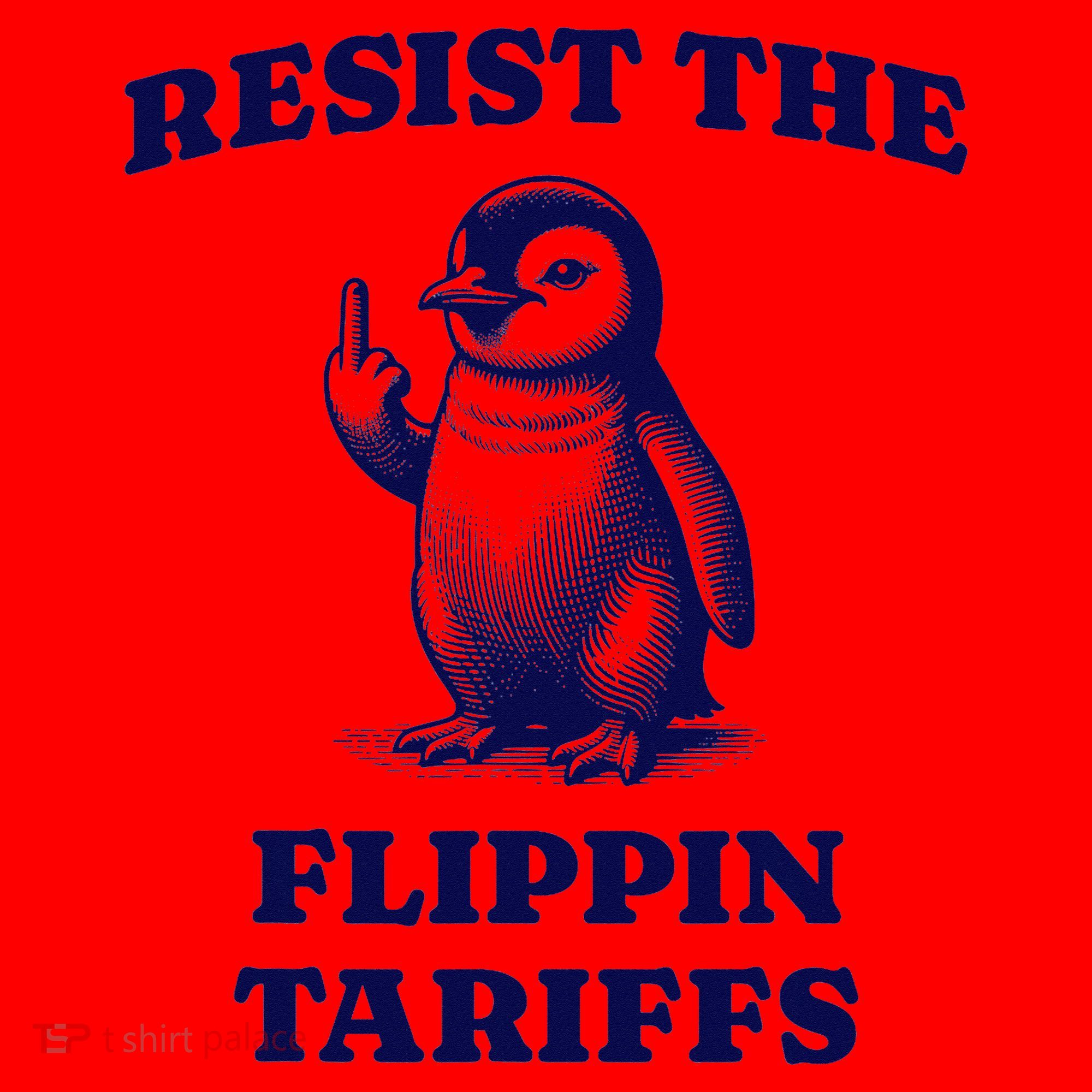 Funny Resist The Flippin Tariffs Heard Island Penguin Santa Hat