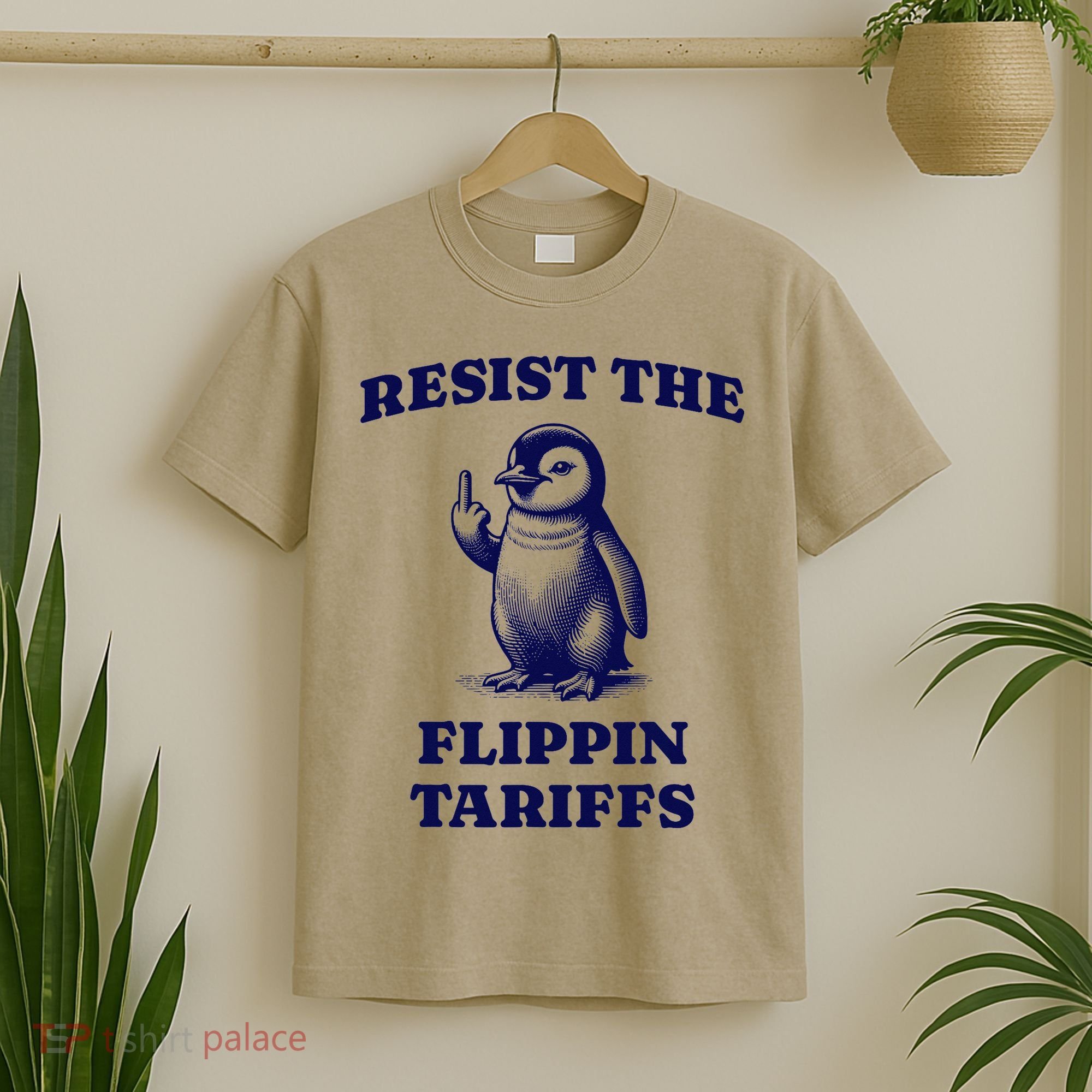 Funny Resist The Flippin Tariffs Heard Island Penguin T-Shirt