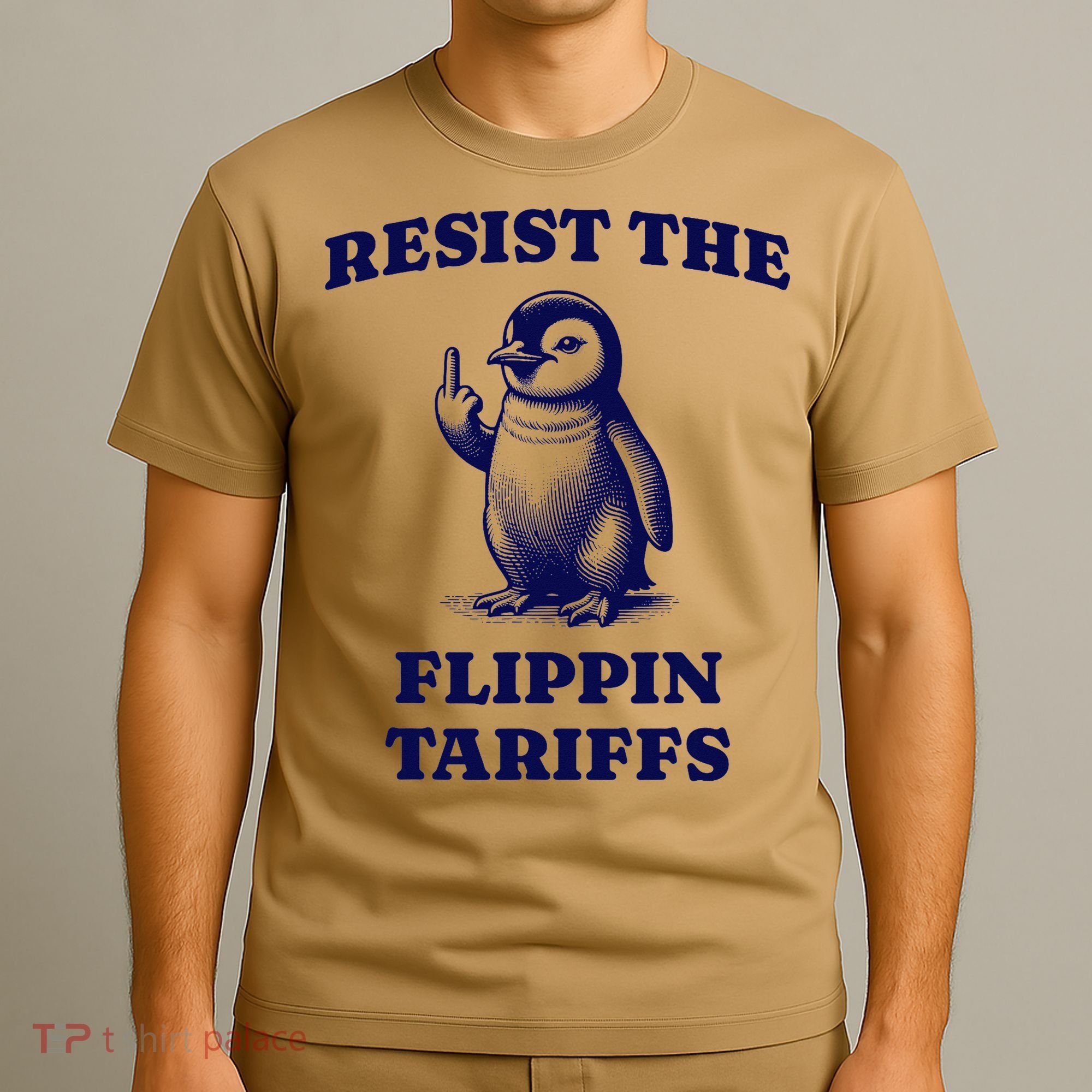 Funny Resist The Flippin Tariffs Heard Island Penguin T-Shirt