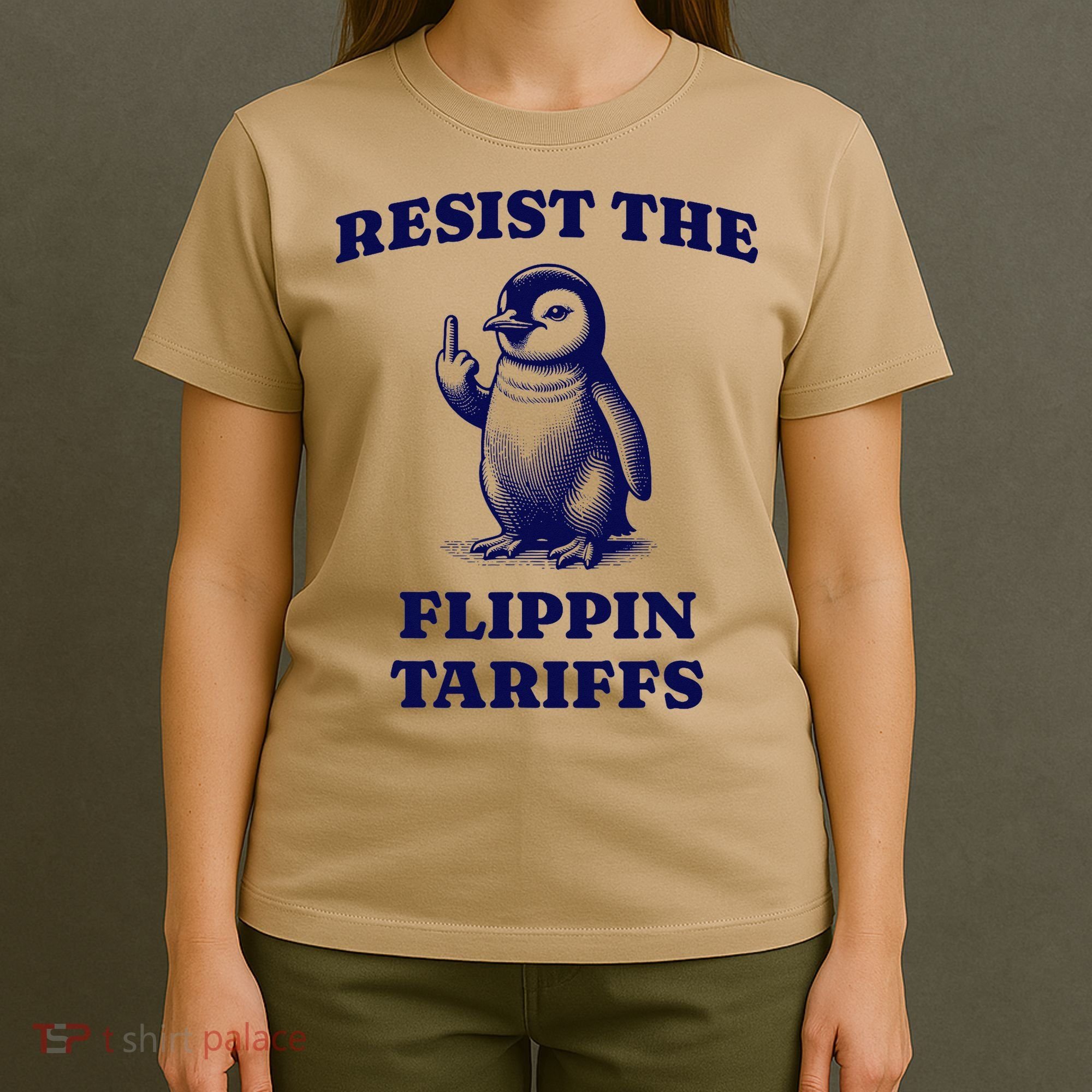 Funny Resist The Flippin Tariffs Heard Island Penguin T-Shirt