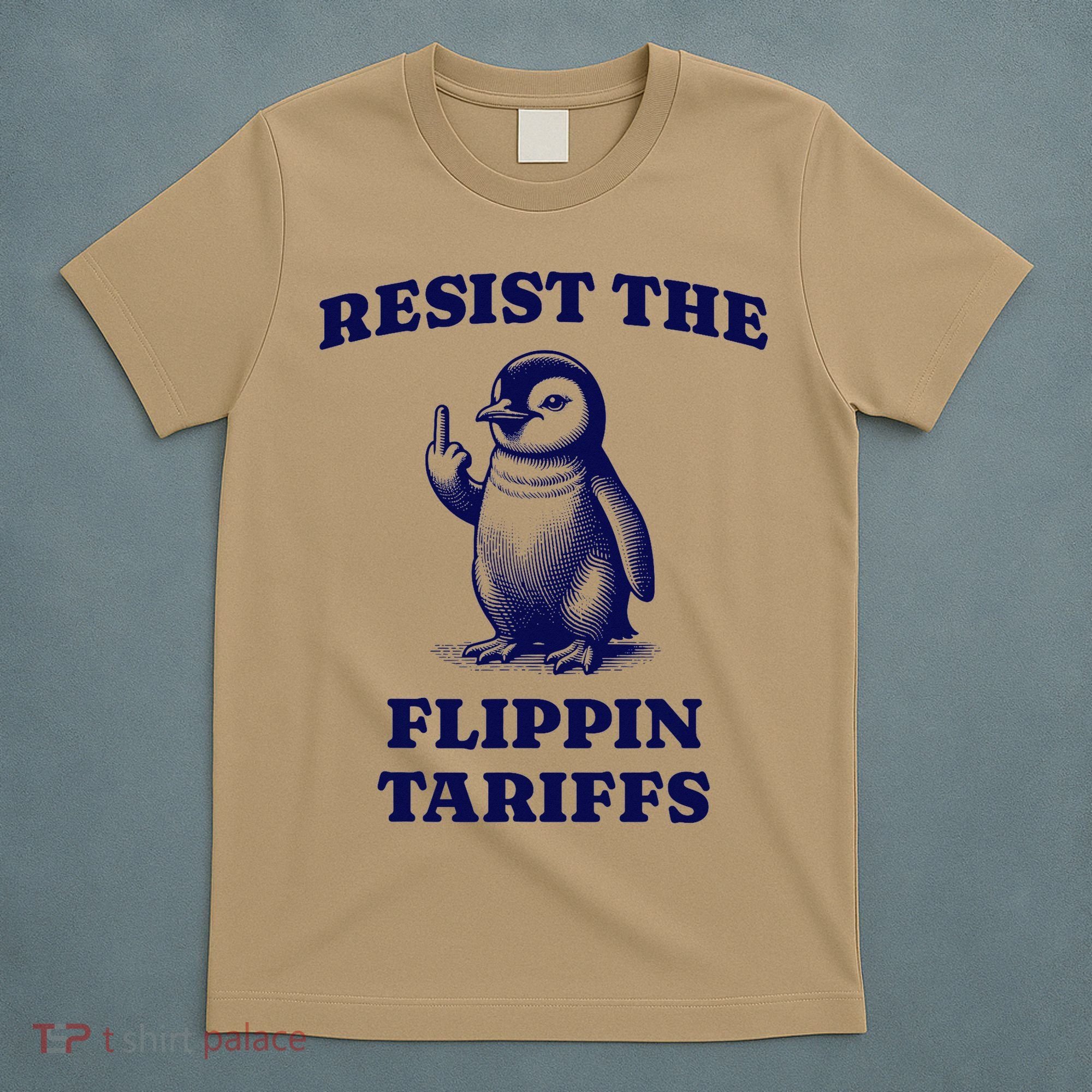 Funny Resist The Flippin Tariffs Heard Island Penguin T-Shirt