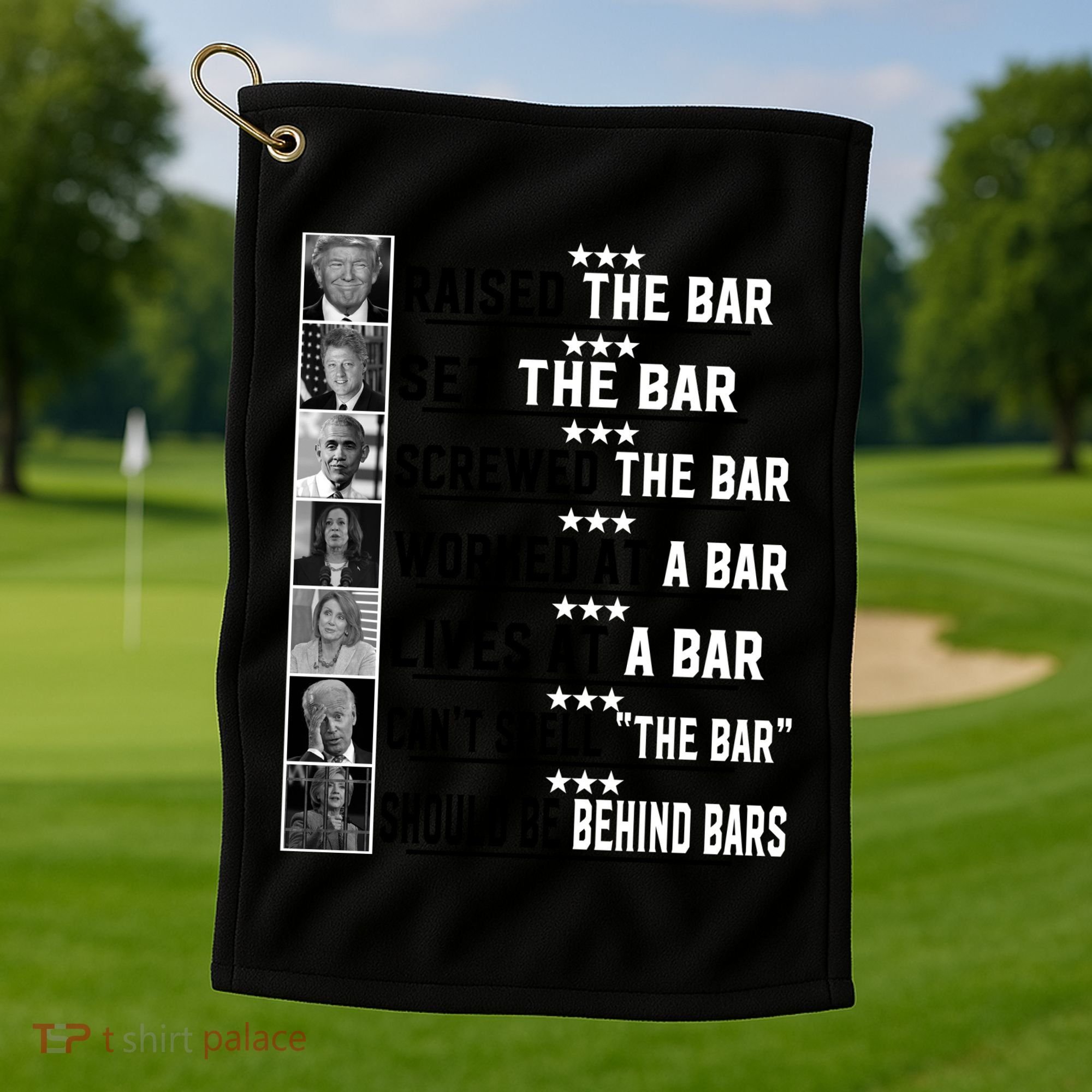 Funny Raised The Bar Donald Trump Golf Towel