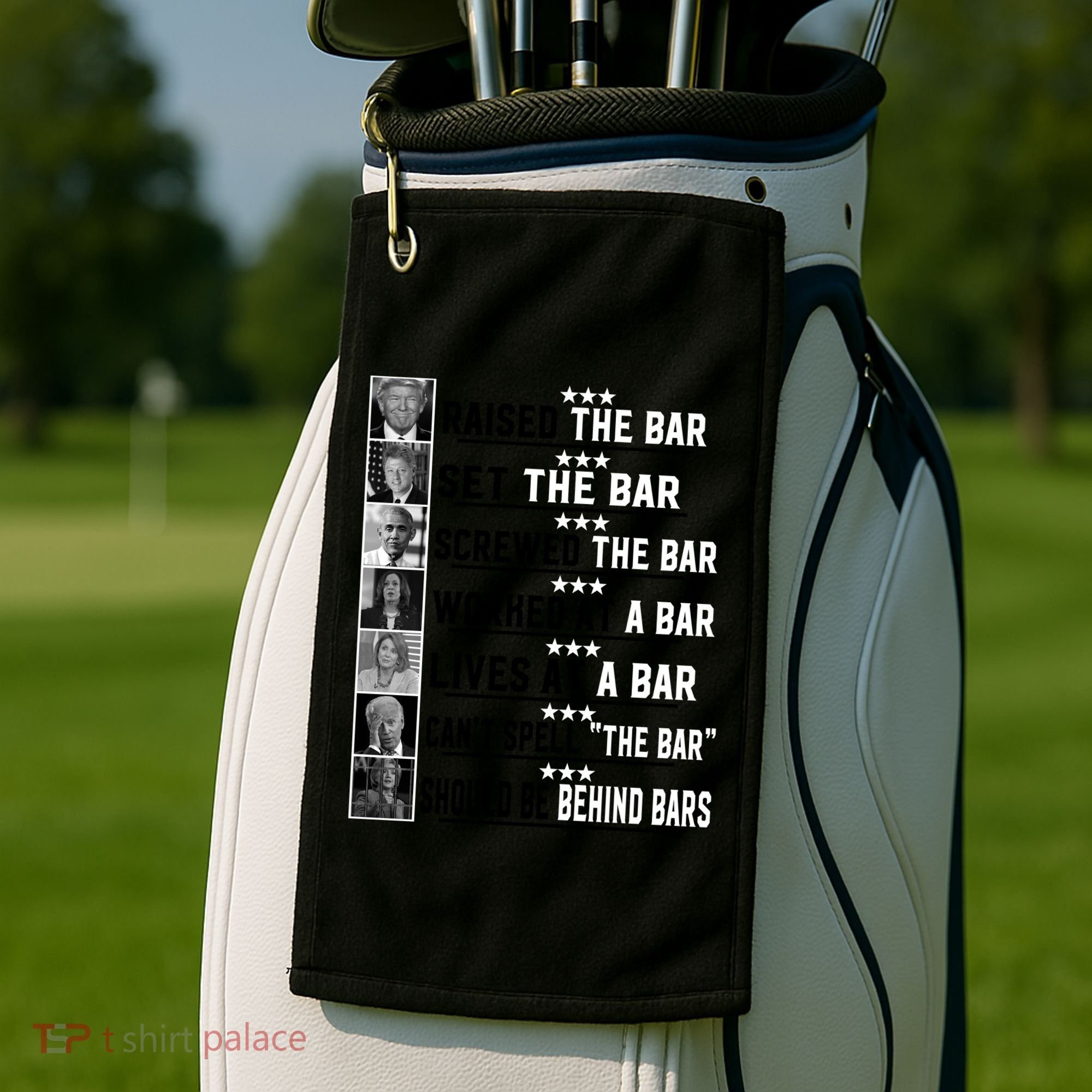 Funny Raised The Bar Donald Trump Golf Towel