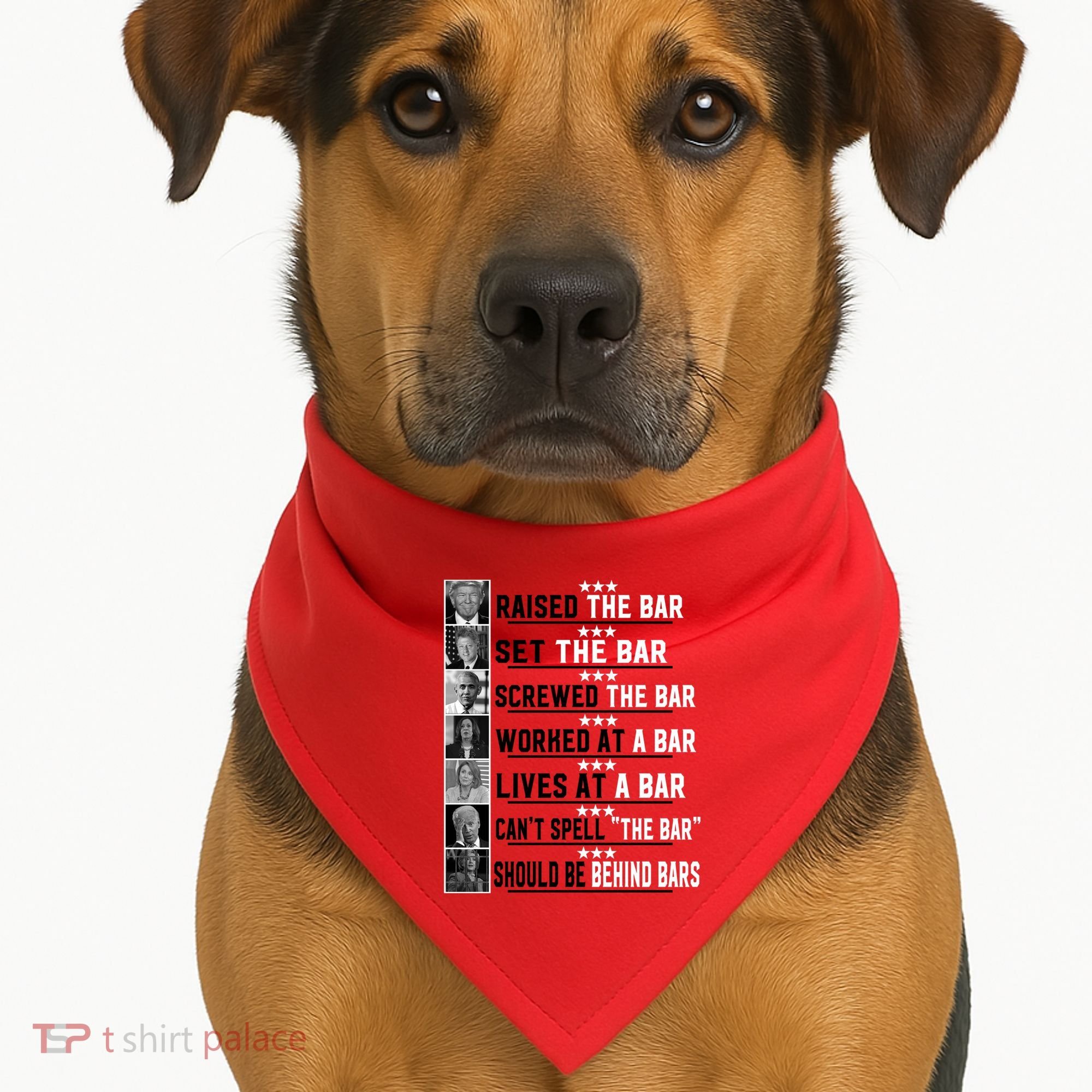 Funny Raised The Bar Donald Trump USA-Made Doggie Bandana