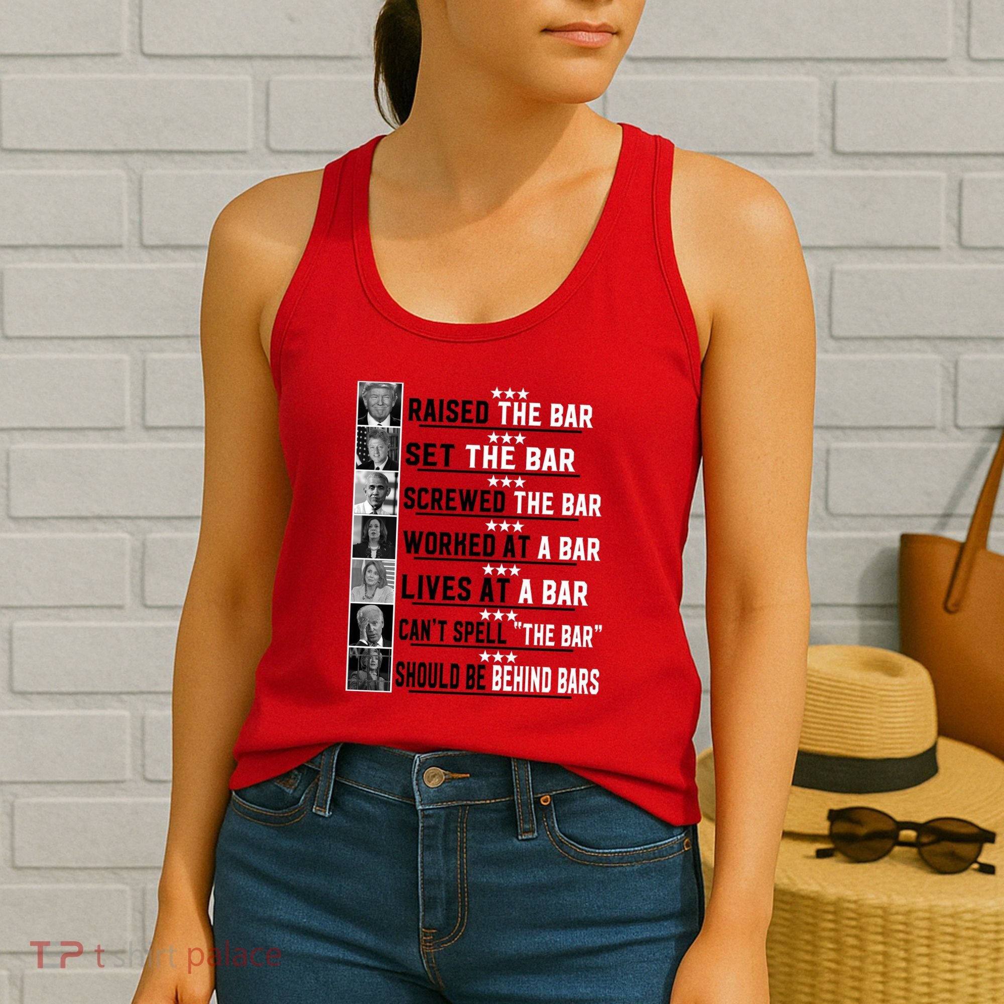 Funny Raised The Bar Donald Trump Women's Tank Top